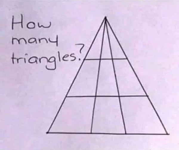 How many triangles do you see here?