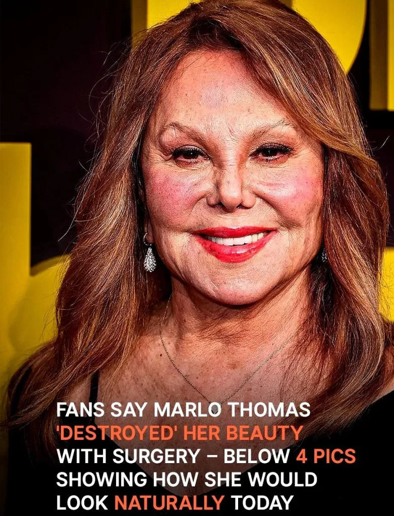 FANS SAY MARLO THOMAS ‘DESTROYED’ HER BEAUTY WITH SURGERY: HOW SHE WOULD LOOK TODAY NATURALLY VIA AI