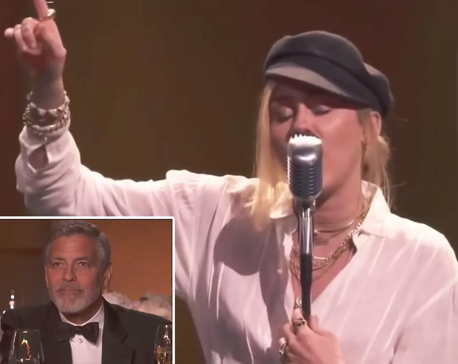 A BADASS PERFORMANCE BY MILEY CYRUS OF THIS COUNTRY SONG HONORS GEORGE CLOONEY