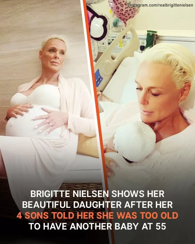 BRIGITTE NIELSEN ENJOYS MOTHERHOOD AT 60 AFTER HER 4 SONS TOLD HER SHE WAS TOO OLD TO HAVE HER 5TH CHILD