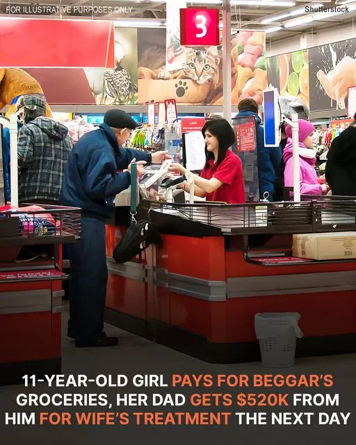 11-Year-Old Girl Pays for Beggar’s Groceries, Her Dad Gets $520K from Him for Wife’s Treatment the Next Day – Story of the Day