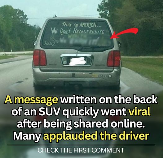 Message on Back of SUV Triggers Controversy and Online Discussion